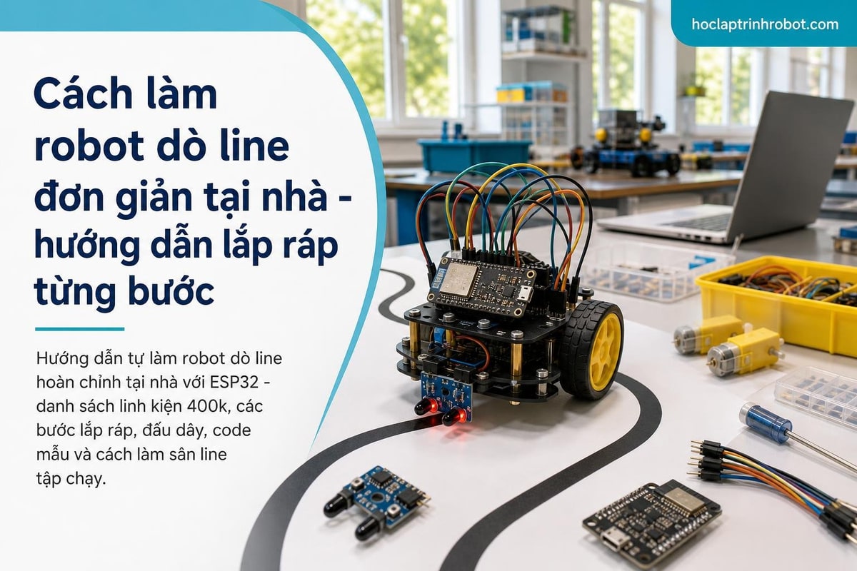Cách làm robot dò line đơn giản tại nhà - hướng dẫn lắp ráp từng bước