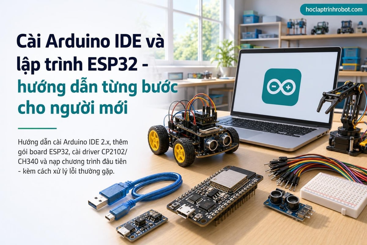 Cài Arduino IDE và lập trình ESP32 - hướng dẫn từng bước cho người mới