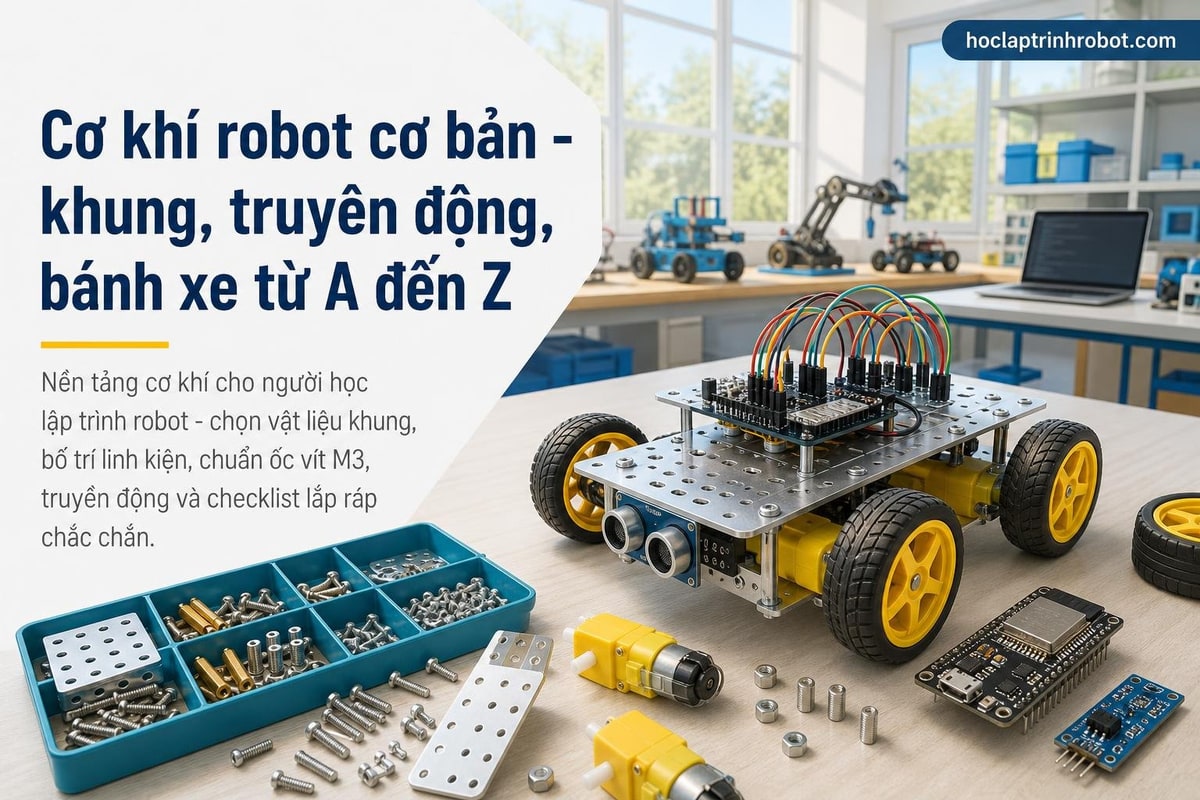 Cơ khí robot cơ bản - khung, truyền động, bánh xe từ A đến Z