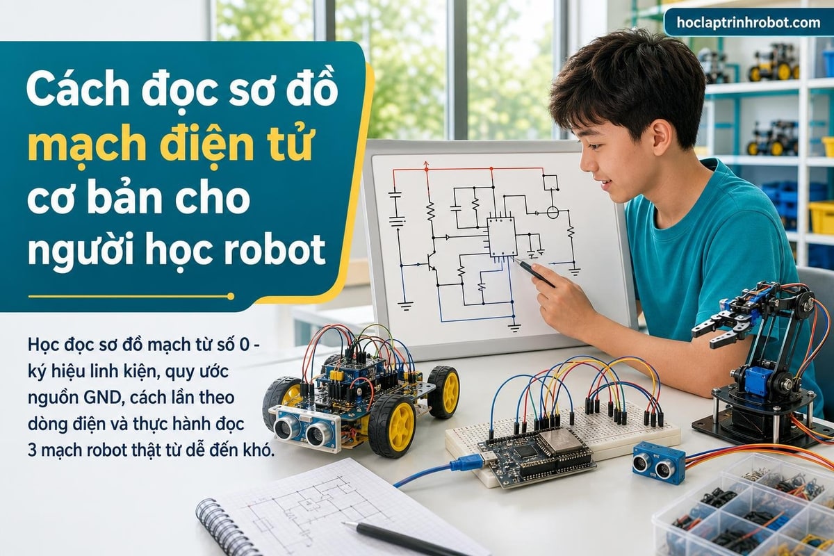 Cách đọc sơ đồ mạch điện tử cơ bản cho người học robot