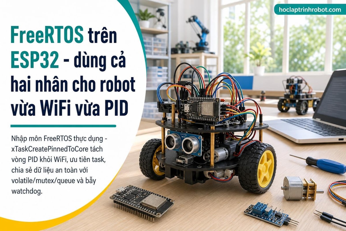 FreeRTOS trên ESP32 - dùng cả hai nhân cho robot vừa WiFi vừa PID