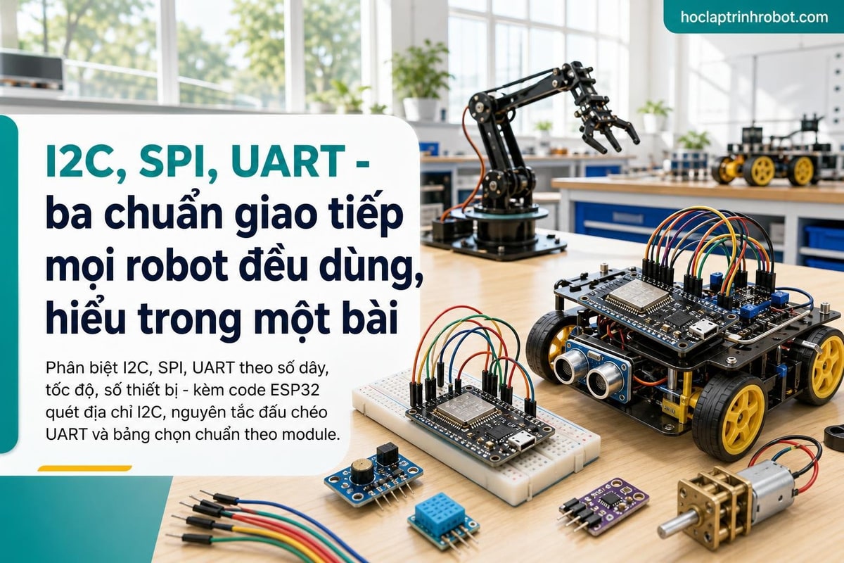I2C, SPI, UART - ba chuẩn giao tiếp mọi robot đều dùng, hiểu trong một bài