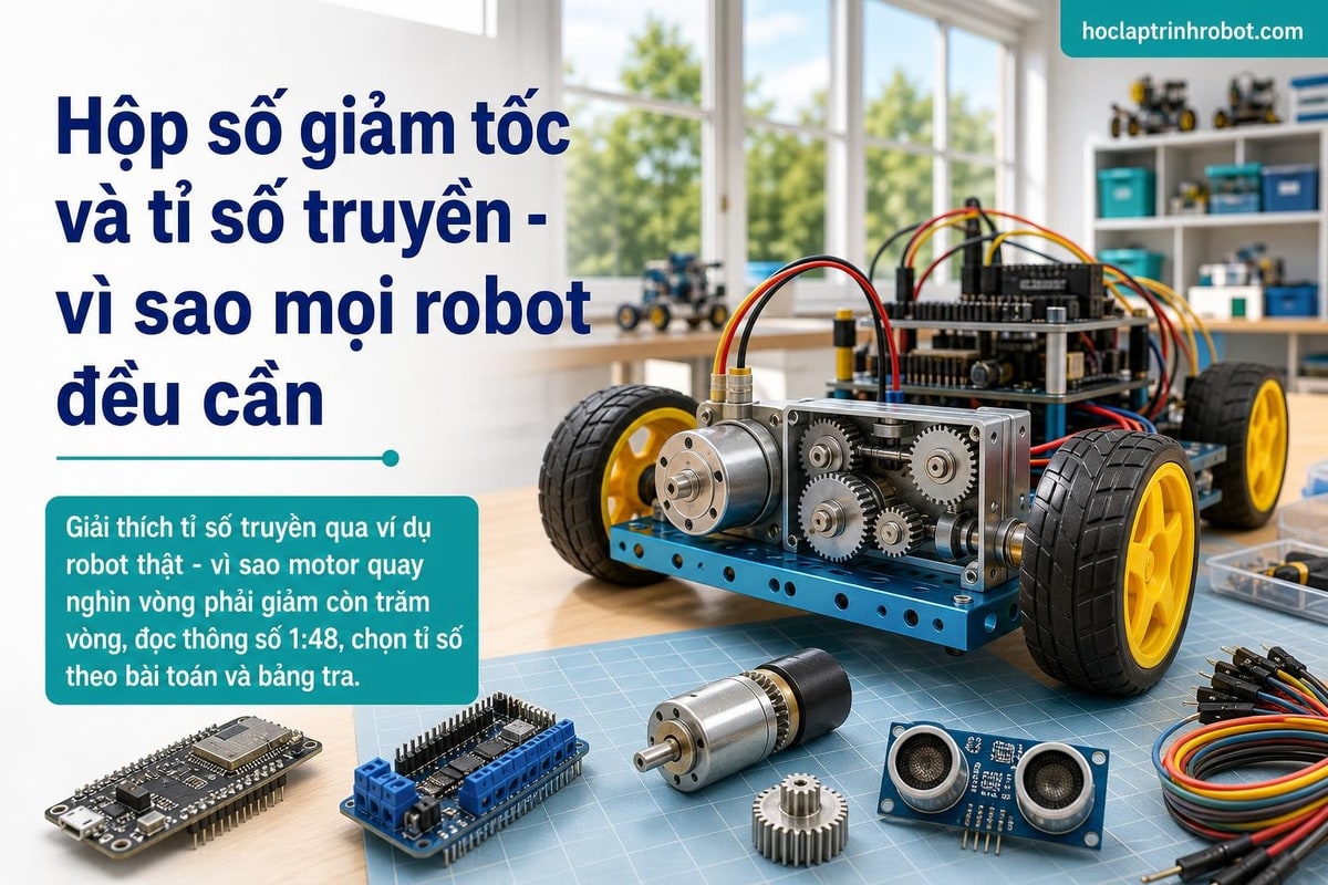 Hộp số giảm tốc và tỉ số truyền - vì sao mọi robot đều cần