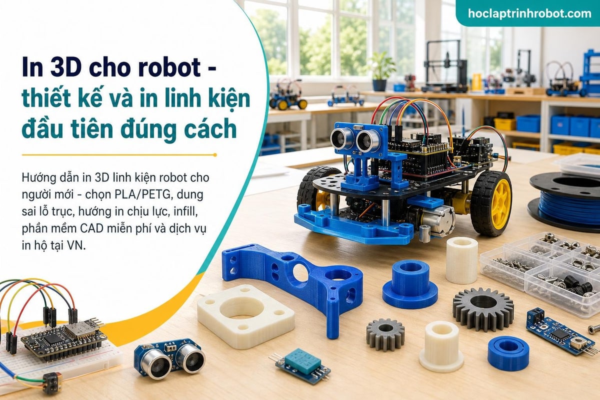 In 3D cho robot - thiết kế và in linh kiện đầu tiên đúng cách