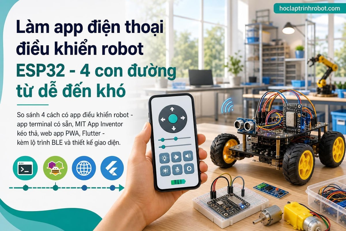 Làm app điện thoại điều khiển robot ESP32 - 4 con đường từ dễ đến khó