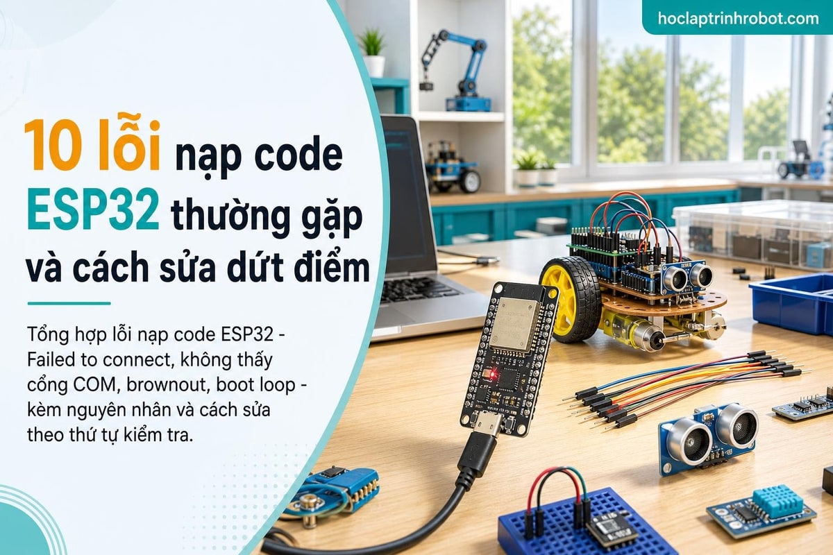 10 lỗi nạp code ESP32 thường gặp và cách sửa dứt điểm