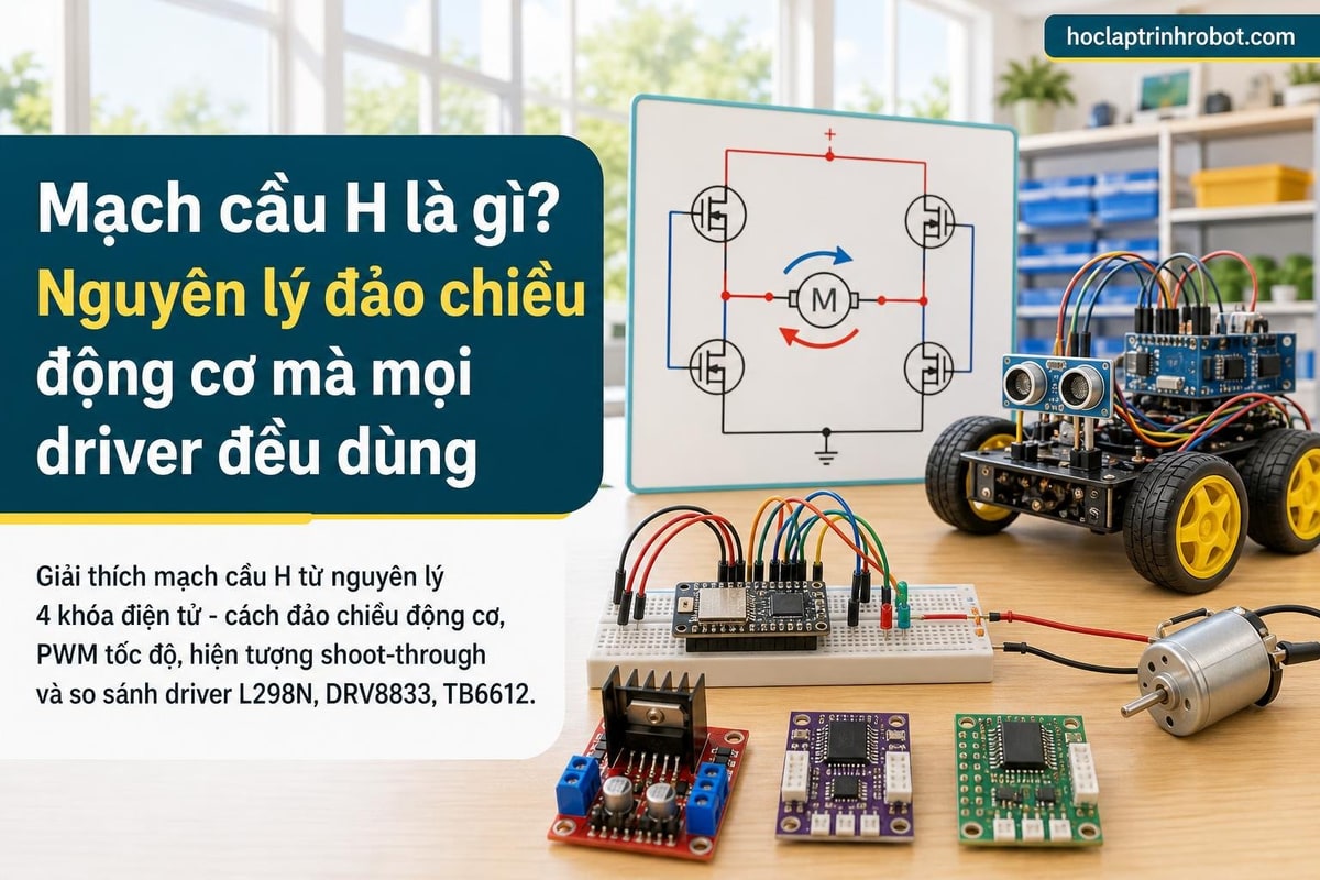 Mạch cầu H là gì? Nguyên lý đảo chiều động cơ mà mọi driver đều dùng
