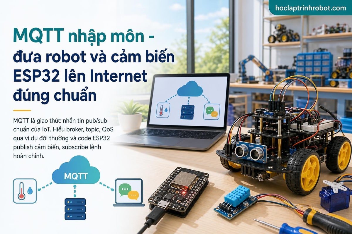 MQTT nhập môn - đưa robot và cảm biến ESP32 lên Internet đúng chuẩn