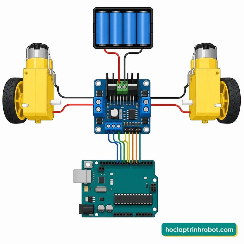 Sơ đồ đấu nối động cơ giảm tốc (TT Motor)