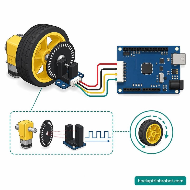Sơ đồ đấu nối module encoder tốc độ động cơ