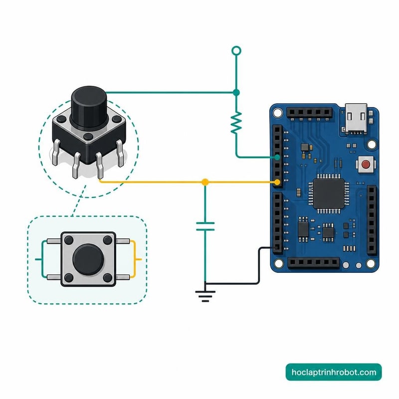 Sơ đồ đấu nối nút nhấn (push button)